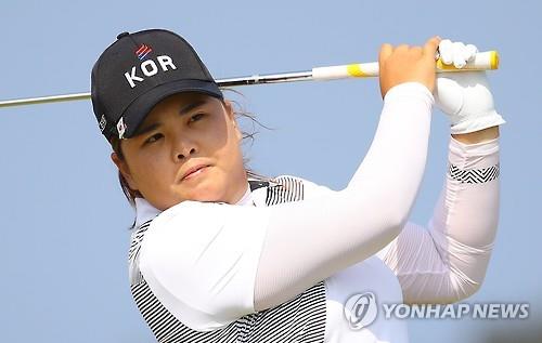 South Korea's Park In-bee watches her shot on the sixth hole during the third round of the Rio de Janeiro Olympic women's golf tournament on Aug. 19 2016