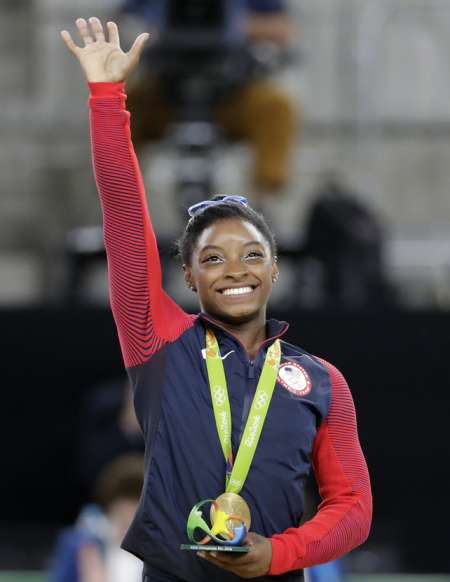 Simone Biles wins all-around gymnastic gold