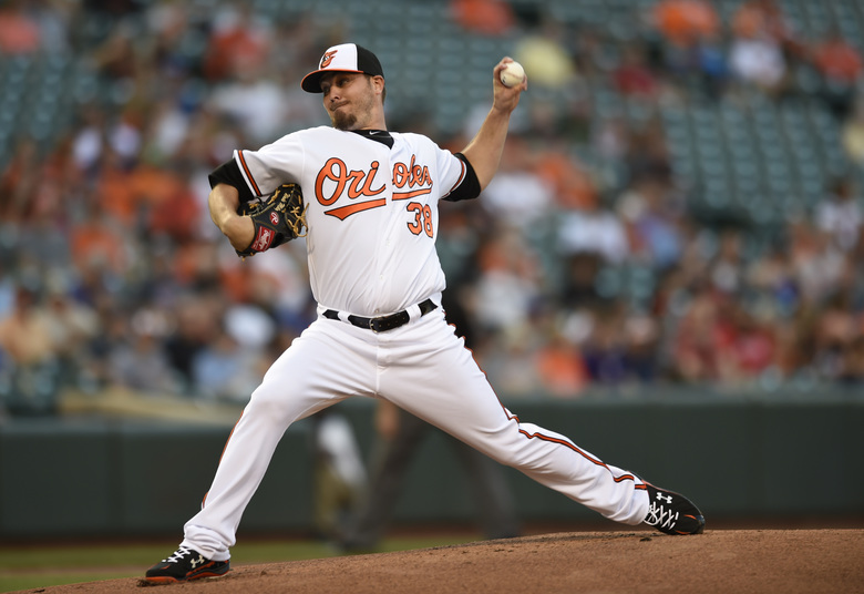 Orioles starting pitcher Wade Miley throws against the Texas Rangers on Thursday