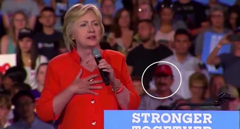 Seddique Mateen looks on at Hillary Clinton Rally