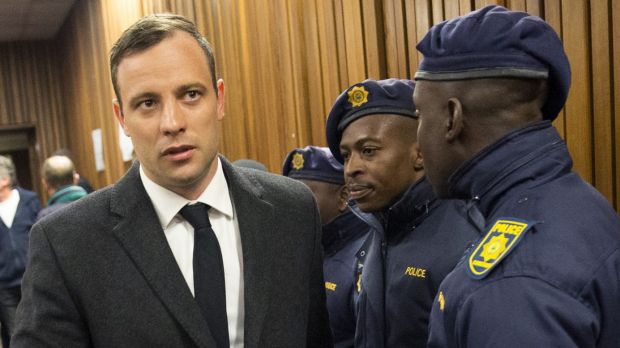 Oscar Pistorius inside the High Court in Pretoria during his trial