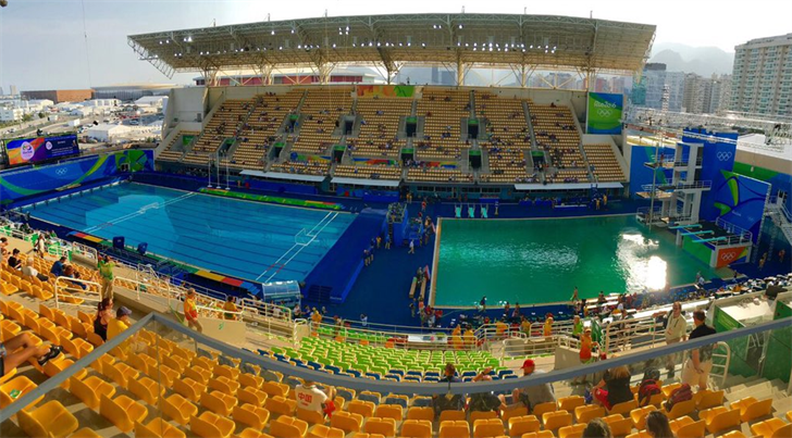 Olympic Diving Pool Mysteriously Turns Green