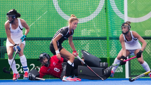 SPORT New Zealand defend against Germany in their women's hockey match at the Rio Olympics