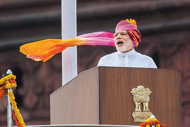 PM Modi addressing the nation from the Red Fort on India's Independence Day