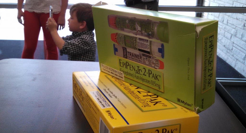 Packages of EpiPens