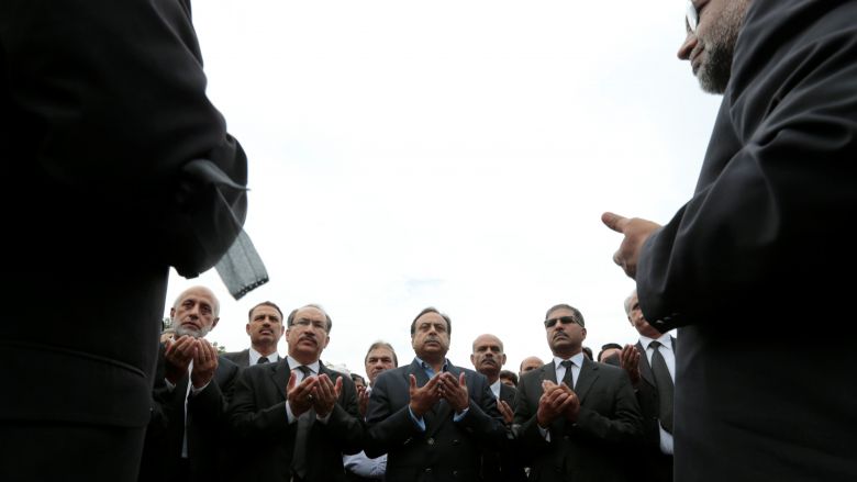 Lawyers say prayers for colleagues who were killed in the suicide bomb attack at a hospital in Quetta on Monday after protesting against the attack outside the Supreme Court in Islamabad Pakistan