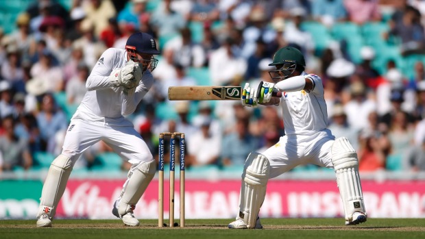 England's Jonny Bairstow and Pakistan's Asad Shafiq in action