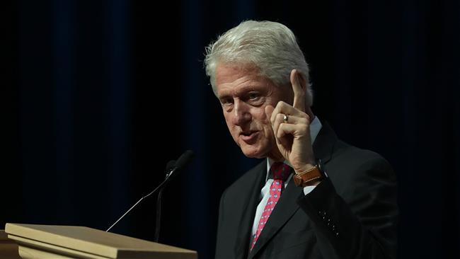 Former US President Bill Clinton speaks on behalf of his wife and Democratic presidential nominee Hillary Clinton during a 2016 Presidential Election Forum hosted by Asian and Pacific Islander American Vote and Asian American Journalists Assoc