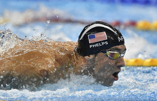 United States&apos gold medal winner Michael Phelps competes in the men's 200-meter individual medley final during the swimming competitions at the 2016 Summer Olympics Thursday Aug. 11 2016 in Rio de Janeiro Brazil