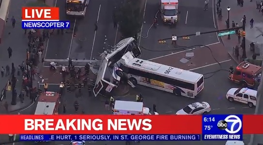 1 dead, 9 injured in bus collision in New Jersey