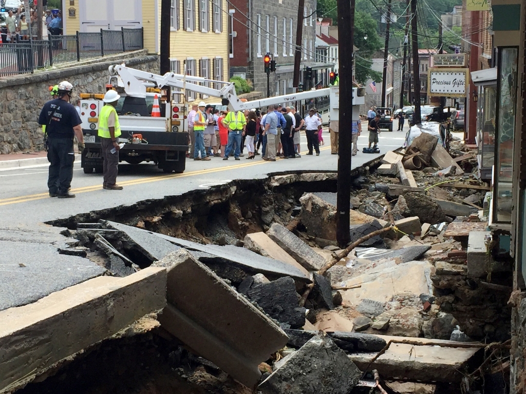 Videos show the intensity of the flood that killed two people in Maryland