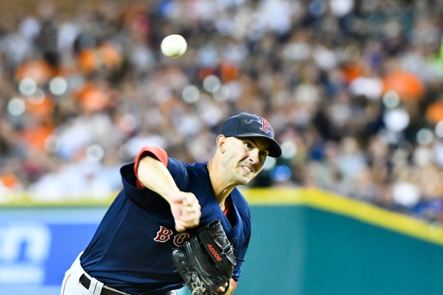 Boston Red Sox starting pitcher Rick Porcello during the game on Friday evening Comerica Park Detroit Michigan