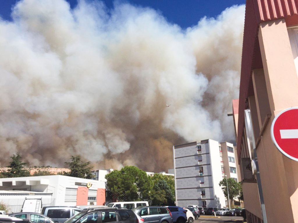 10 August 2016- Marseille- France Multiple fires whipped by high winds were ravaging sites in southern France on Wednesday moving from village to village and creeping toward the Mediterranean port city of Marseille. BYLINE MUST READ: E-PRESS  XPOSURE