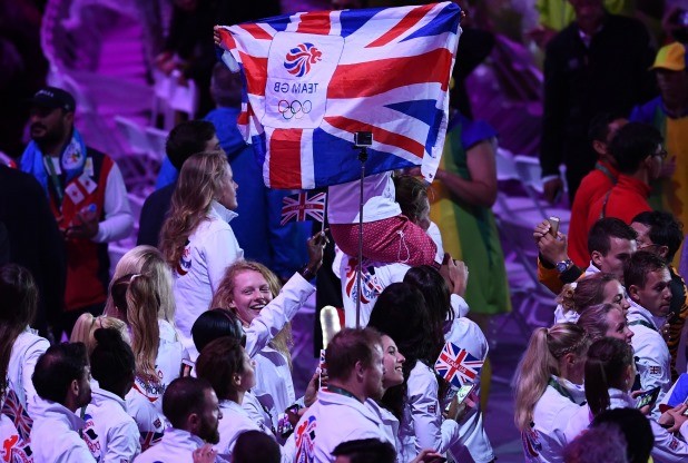 Team GB athletes at the Rio 2016 closing ceremony