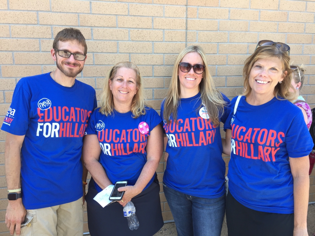 Teachers from a variety of Adams 12 Five Star Schools attended a political rally for Democratic presidential nominee Hillary Clinton