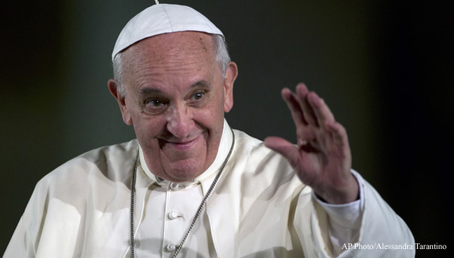 Pope Francis leaves after an audience with families in St. Peter's Square at the Vatican. The Vatican is taking the unusual step of conducting a worldwide survey on how parishes deal with sensitive