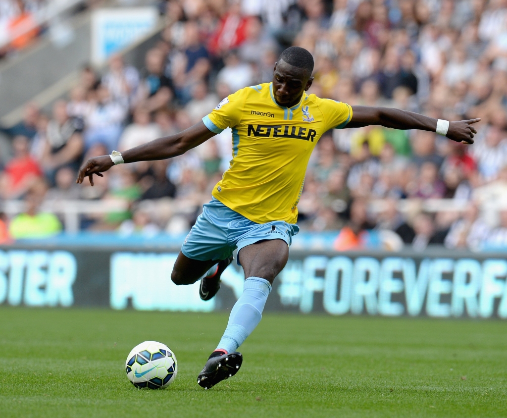 NEWCASTLE UPON TYNE ENGLAND- AUGUST 30 Yannick Bolasie of Crystal Palace during the Barclays Premier League match between Newcastle United and Crystal Palace at St James Park