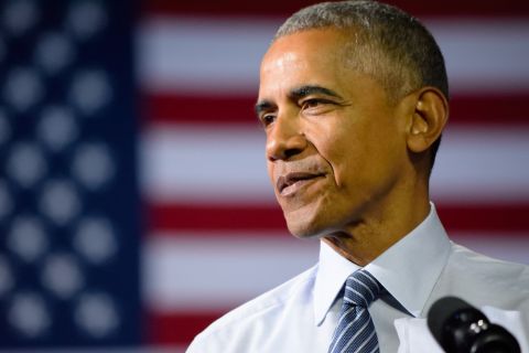 President Barack Obama delivers a speech at a Clinton campaign rally in Charlotte N.C. on July 5