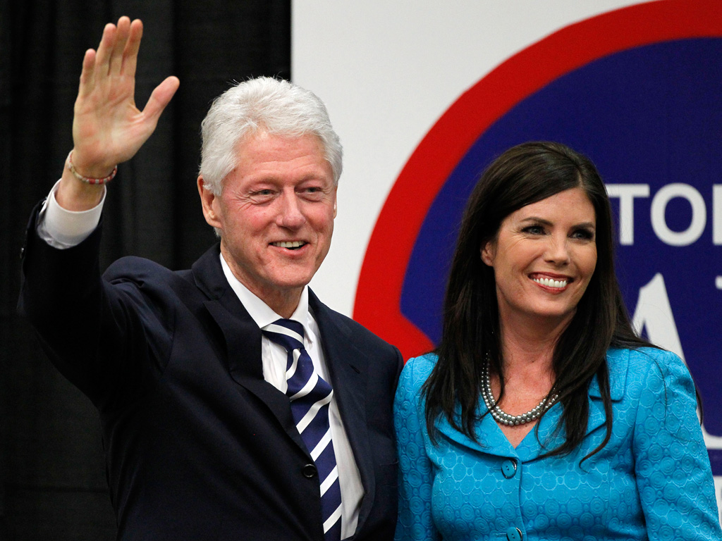 President Bill Clinton campaigns with then-candidate for Attorney General Kathleen Kane at a rally in 2012