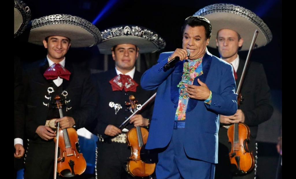 Mexican singer Juan Gabriel performs during the Latin Billboard Awards in Coral Gables Florida