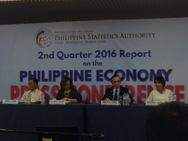 Press conference on the second quarter Philippine GDP. BEN DE VERA