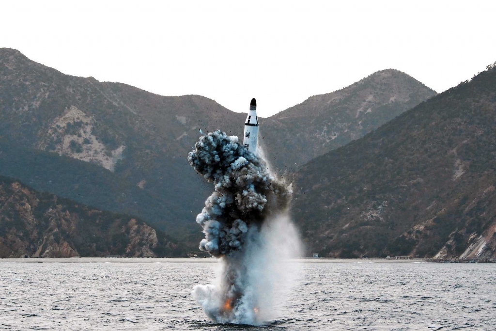 North Korea test fires submarine missile