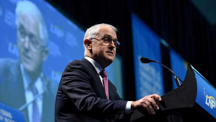 Prime Minister Malcolm Turnbull addresses the 2016 LNP Annual Convention in Brisbane