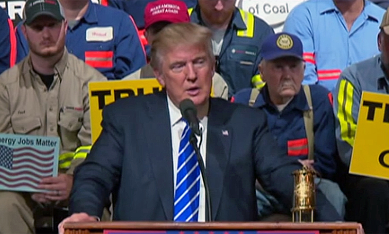 Pro-Coal Donald J. Trump addressing rally on Energy Concerns