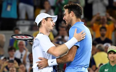 RESPECT Juan Martin Del Potro right congratulates winner Andy Murray