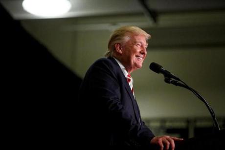 Republican U.S. presidential nominee Donald Trump attends campaign event at Windham High School in Windham New Hampshire