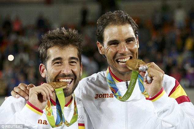 Rafael Nadal and Marc Lopez secured gold for Spain in the men's doubles