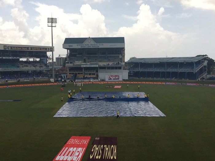 Rain played spoilsport on the opening day of the first cricket Test between India and the West Indies as only 22 overs were bowled