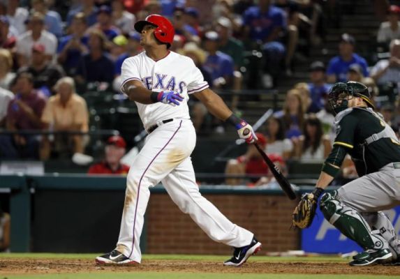 Texas Rangers Adrian Beltre follows through on