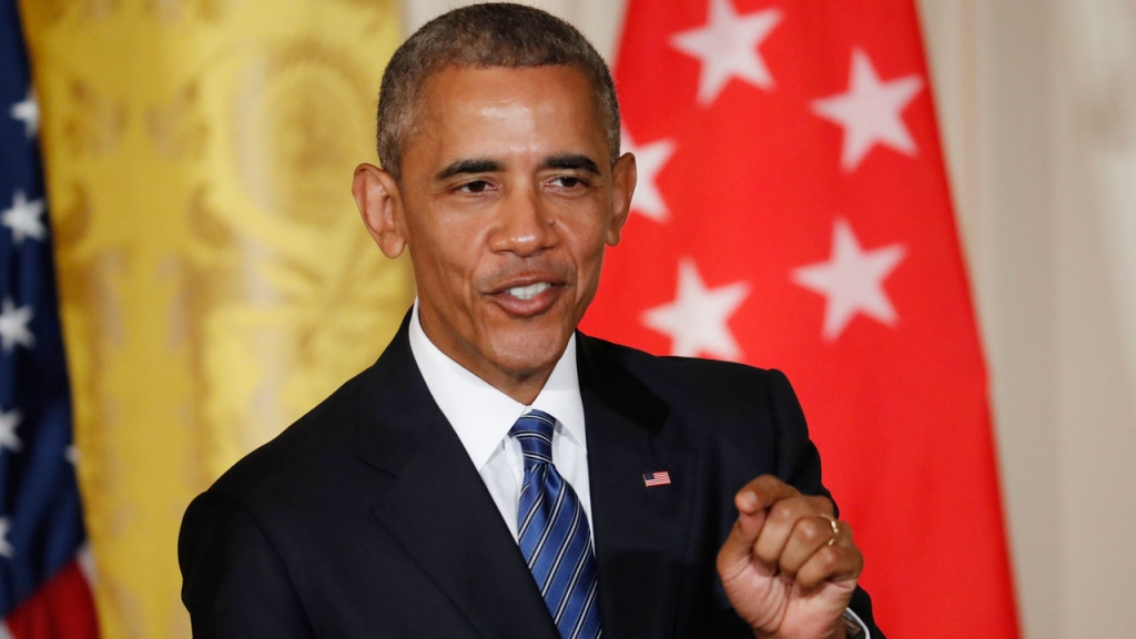 President Barack Obama answers questions during a joint news conference with Singapore's Prime Minister Lee Hsien Loong in the East Room of the White House in Washington Tuesday Aug. 2 2016