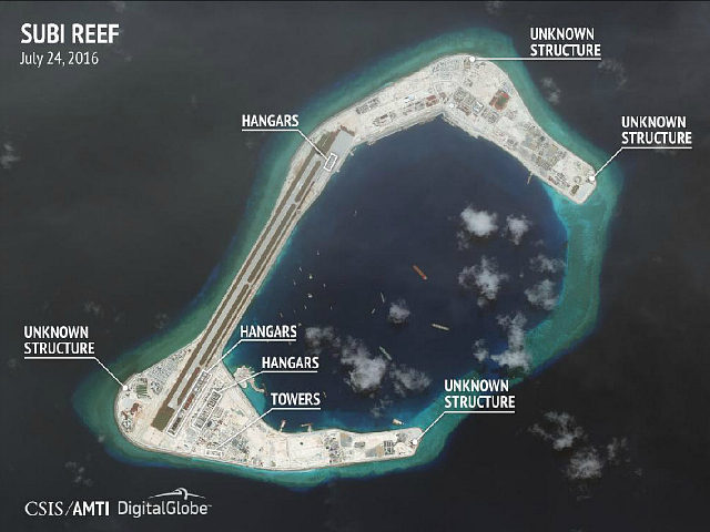 Report China Building Reinforced Hangars on Disputed Islands				Reuters			by John Hayward9 Aug 20160		9 Aug 2016		9 Aug 2016