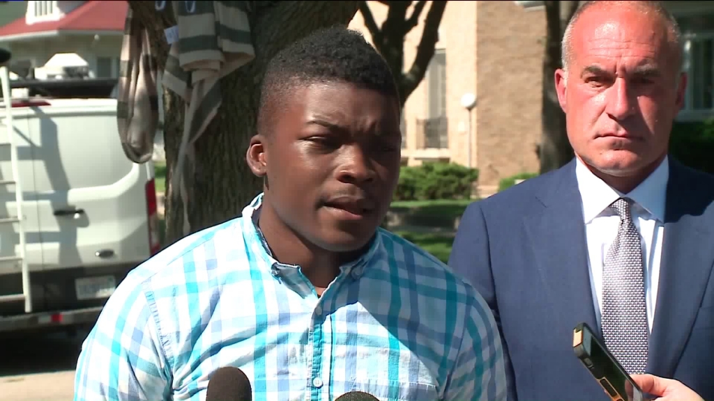 Representatives for the family of Paul O'Neal speak at a Monday press conference