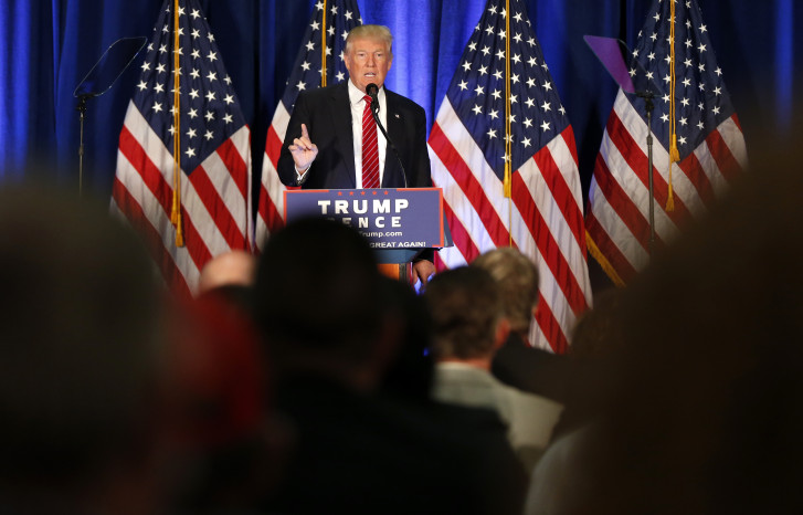 Republican Presidential candidate Donald Trump speaks in Youngstown Ohio Monday Aug. 15 2016