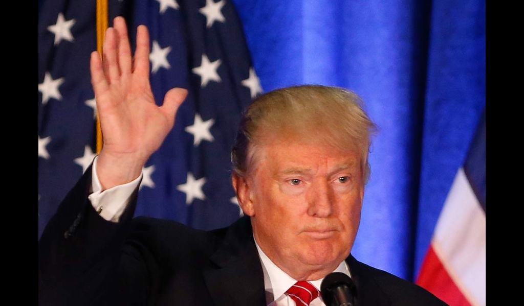 Republican Presidential candidate Donald Trump speaks during a campaign event