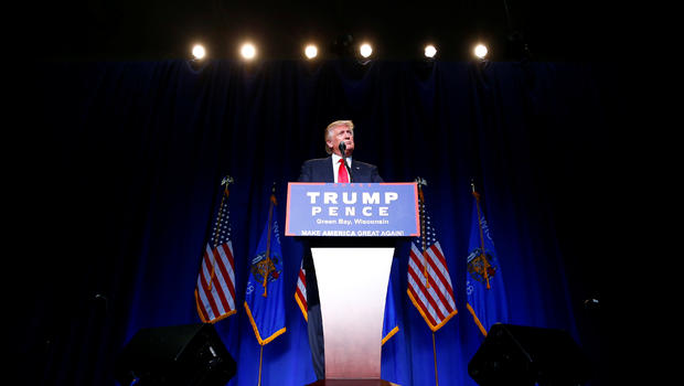 Republican U.S. Presidential nominee Donald Trump attends a campaign event at Briar Woods High School in Ashburn Virginia