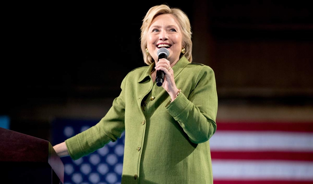 Democratic presidential candidate Hillary Clinton speaks at a rally in Entertainment Hall at the Florida State Fairgrounds in Tampa