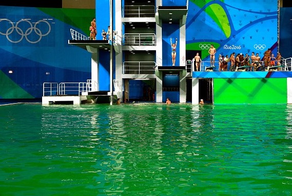 Olympic Diving Pool Mysteriously Turns Green