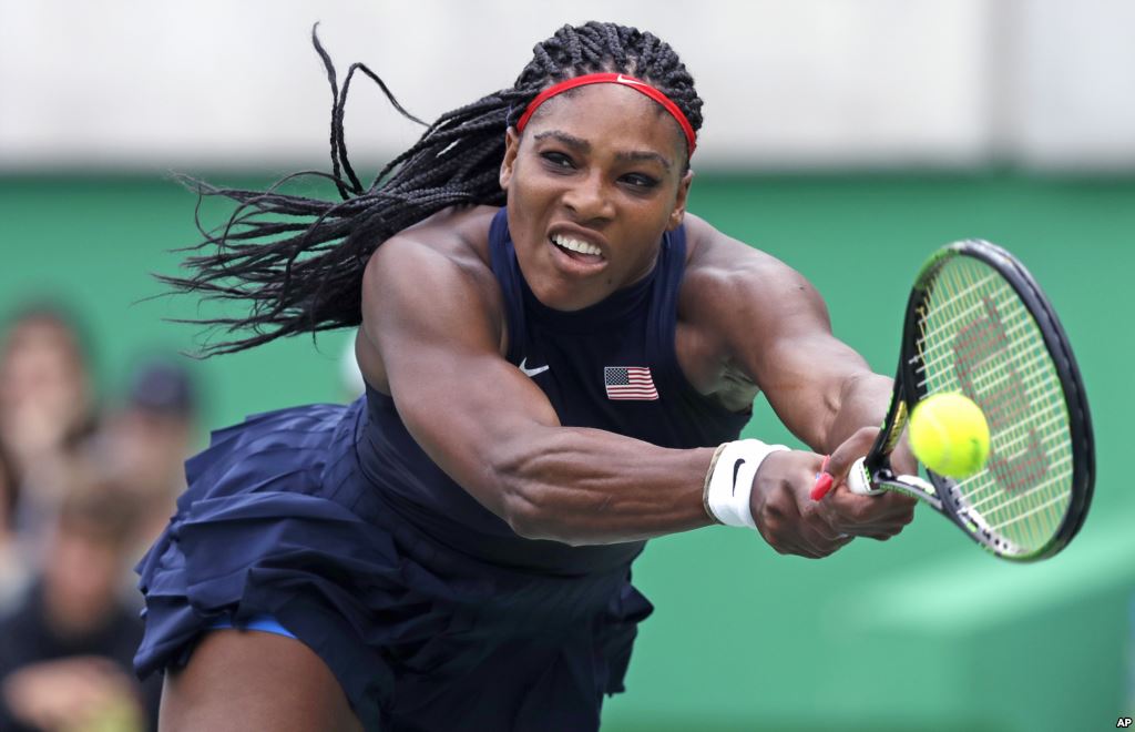 Rio Olympics Tennis Serena Williams of the United States reaches for a return against Daria Gavrilova of Australia at the 2016 Summer Olympics in Rio de Janeiro Brazil Sunday Aug. 7 2016