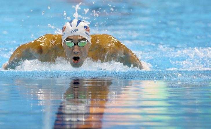 2016 Rio Olympics- Swimming- Preliminary- Men's 200m Individual Medley- Heats- Olympic Aquatics Stadium- Rio de Janeiro Brazil- 10/08/2016. Michael Phelps of USA competes REUTERS  David Gray