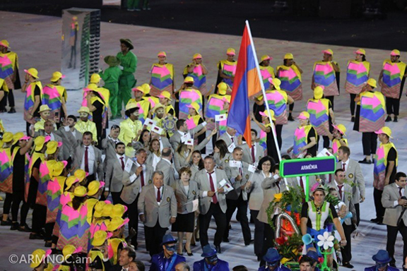 Armenian participated in the opening ceremony of the 31st Summer Olympics in Rio de Janeiro Brazil