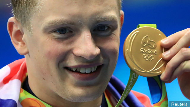 Swimming- Men's 100m Breaststroke Victory Ceremony