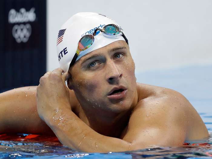 United States&#039 Ryan Lochte checks his time in a men's 4x200-meter freestyle heat during the swimming competitions at the 2016 Summer Olympics in Rio de Janeiro Brazil. Associated Press