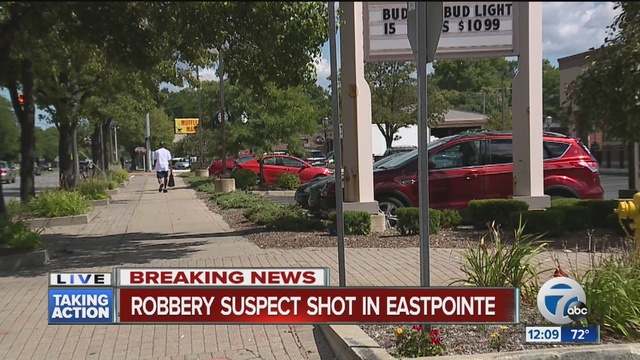 Robbery suspect shot in Eastpointe                      WXYZ