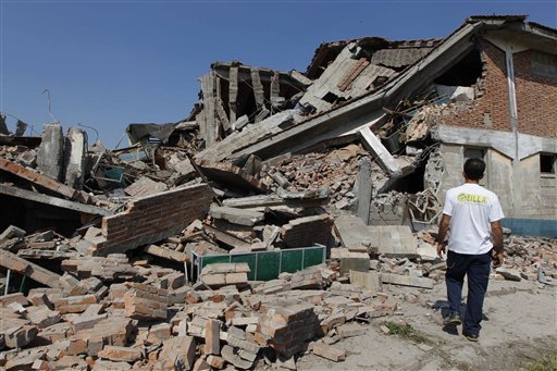 Rubble after the Italian earthquake