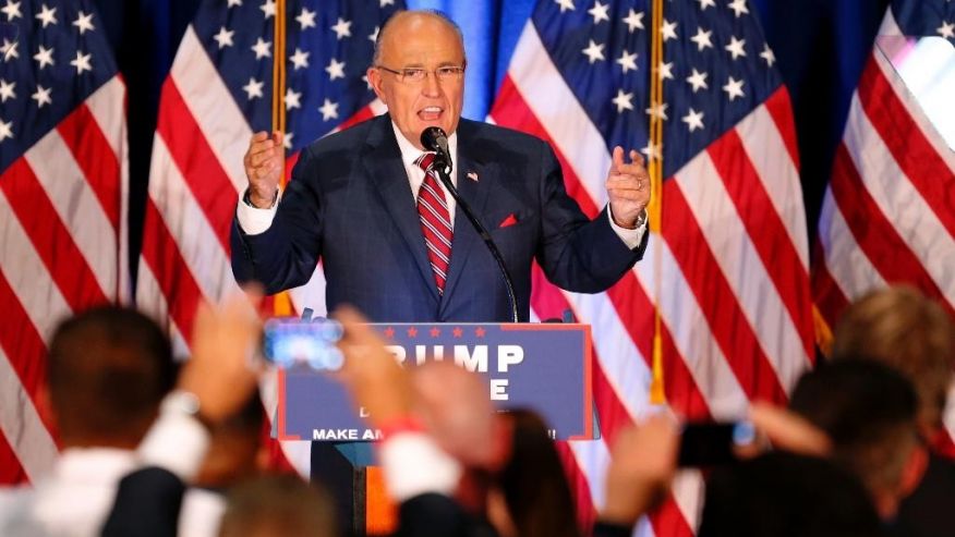 Former New York Mayor Rudy Giuliani speaks before Republican Presidential candidate Donald Trump in Youngstown Ohio Monday Aug. 15 2016