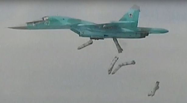 Russia carpet bombs ISIS killing 150 fighters